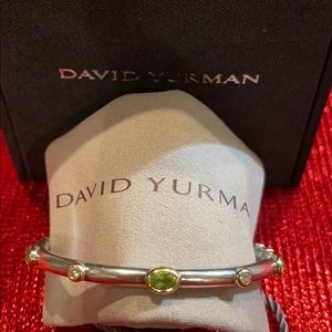 David Yurman St. Silver 18k Citrine diamond bangle